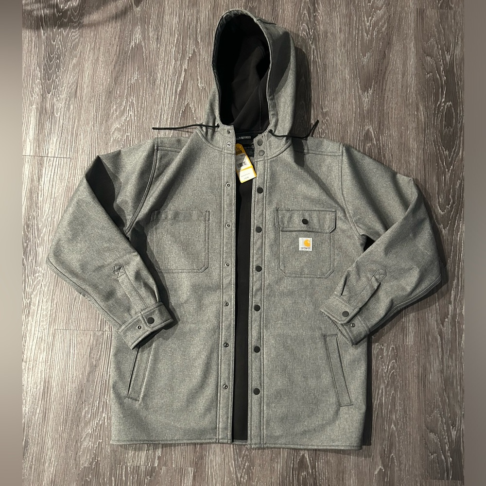 Men’s size medium gray carhartt rain coat w/ hood